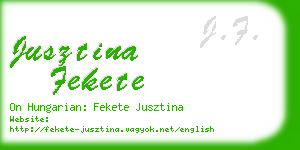 jusztina fekete business card